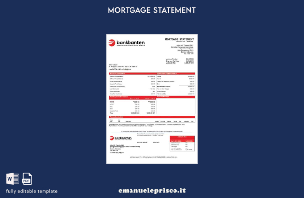 stile verificato Estratto conto ipotecario Indonesia Bank Banten Modello Word e 